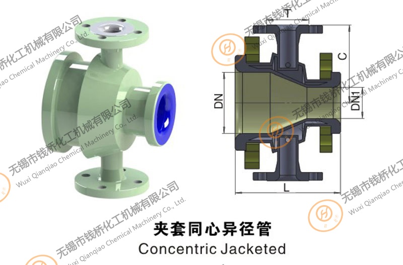 搪瓷夾套同心異徑管 搪瓷夾套同心異徑管