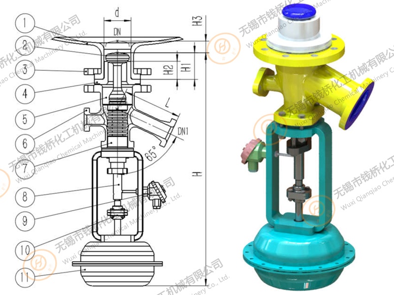 搪玻璃上展式自動(dòng)放料閥 搪玻璃上展式自動(dòng)放料閥