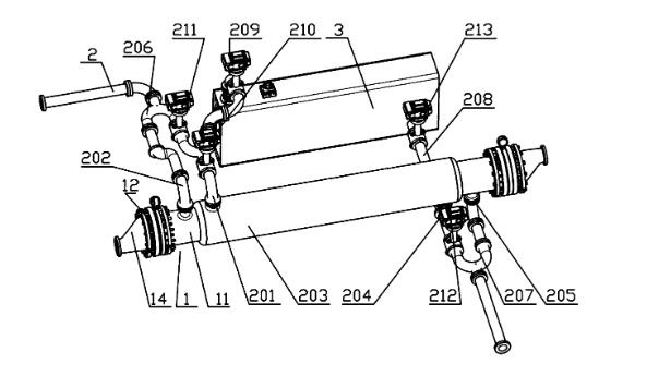 雙效及可以降低冷熱沖擊的換熱系統(tǒng)結(jié)構(gòu)圖 雙效及可以降低冷熱沖擊的換熱系統(tǒng)結(jié)構(gòu)圖