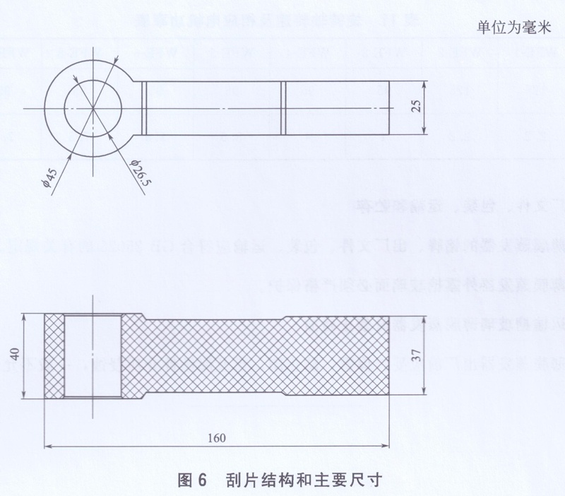 刮片結構和主要尺寸圖 刮片結構和主要尺寸圖